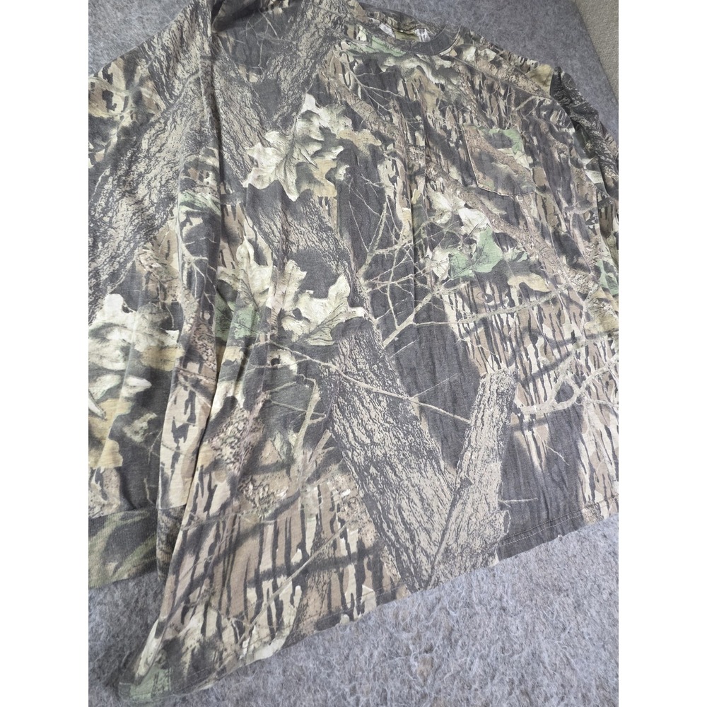 Mossy Oak Shirt Mens Large Breakup Camo Pocket T Long Sleeve 3XL - Picture 2 of 8